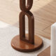 Wood Side Table with Sculptural Pedestal Base-#13