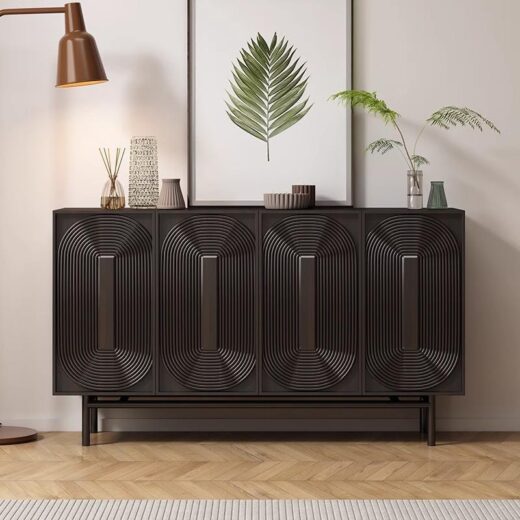 Wood Sideboard Cabinet with Patterned Doors - HBCB-02