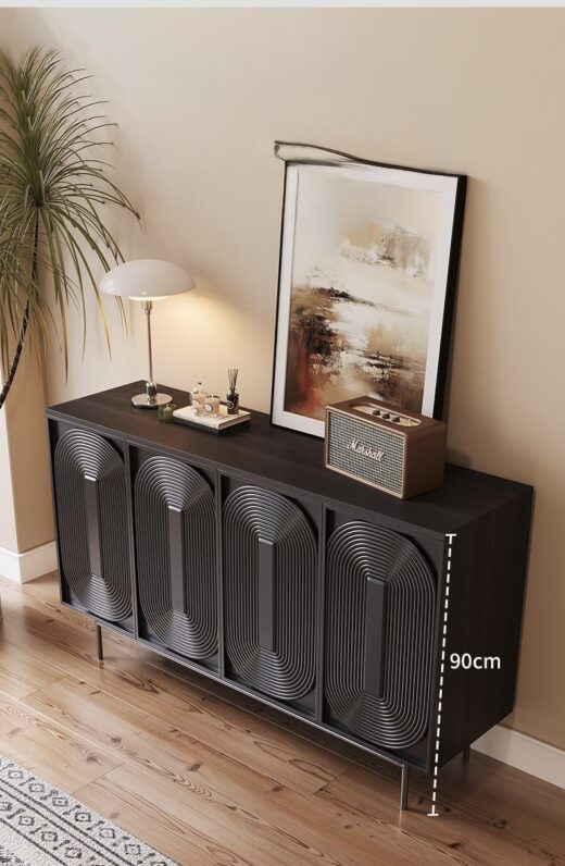 Wood Sideboard Cabinet with Patterned Doors - HBCB-02