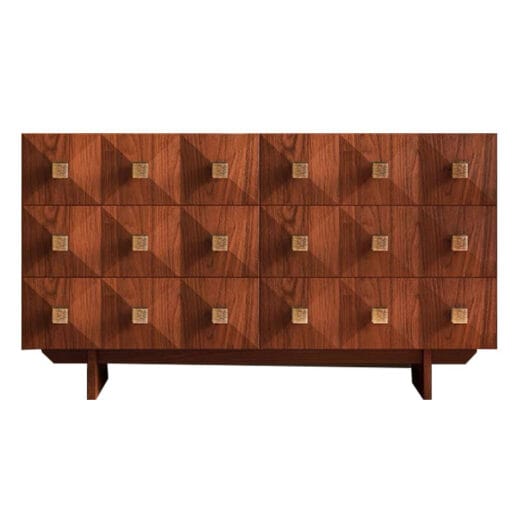 Wood Sideboard Cabinet with Geometric Drawer Front - HBCB-04