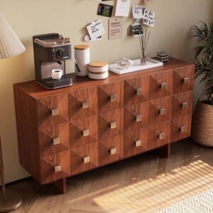Wood Sideboard Cabinet with Geometric Drawer Front - HBCB-04