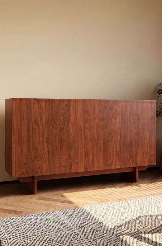 Wood Sideboard Cabinet with Geometric Drawer Front - HBCB-04