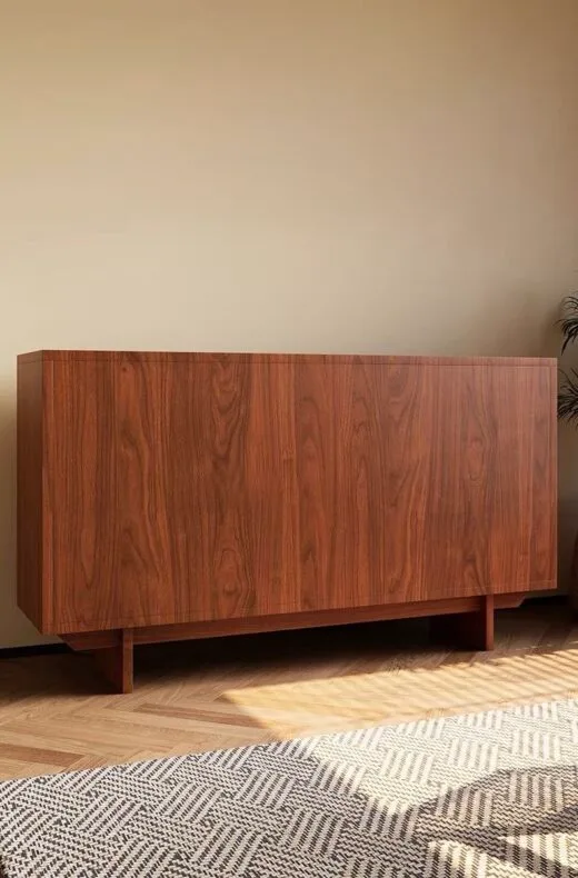 Wood Sideboard Cabinet with Geometric Drawer Front - HBCB-04