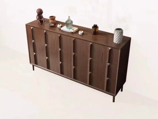 Wood Sideboard Cabinet with Slatted Doors - HBCB-05