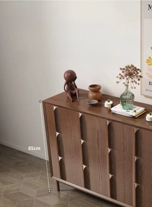 Wood Sideboard Cabinet with Slatted Doors - HBCB-05