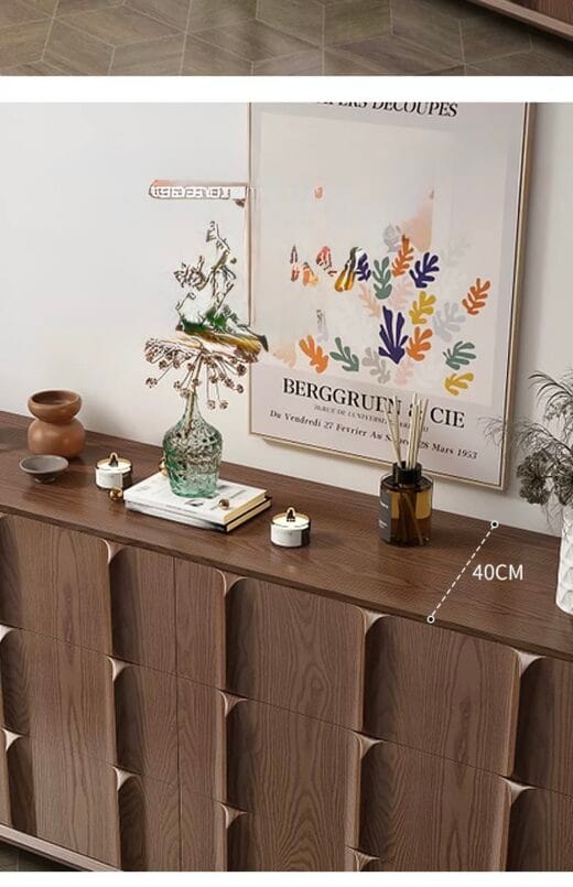 Wood Sideboard Cabinet with Slatted Doors - HBCB-05