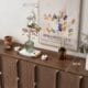 Wood Sideboard Cabinet with Slatted Doors - HBCB-05