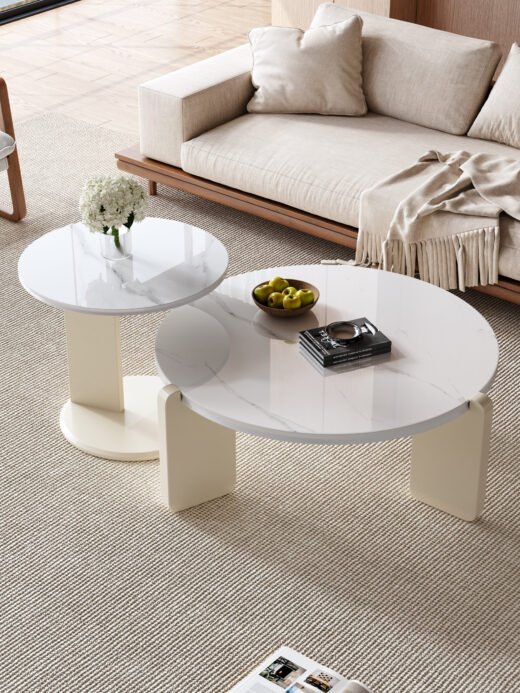 Round Coffee Table with Mixed Base-#61