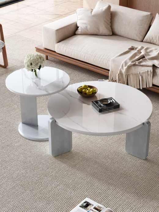 Round Coffee Table with Mixed Base-#61