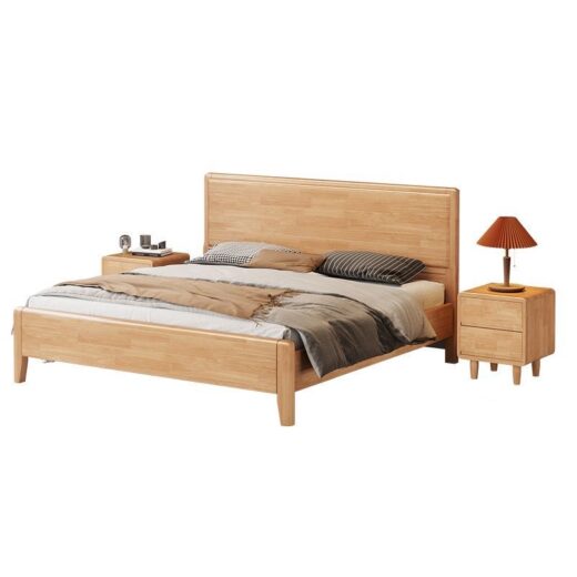 WechatIMG10 Modern Solid Wood Bed with Minimalist Headboard
