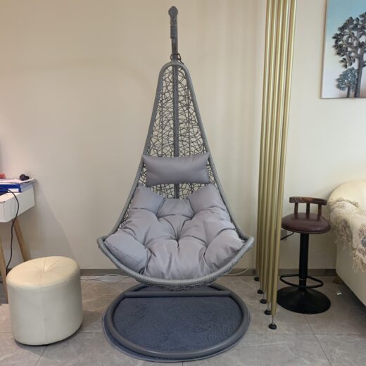 Rattan Hanging Chair with Cushion and Stand