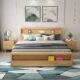 Modern Solid Wood Bed with Footboard Drawers