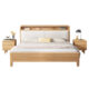 Modern Solid Wood Bed with Storage Headboard