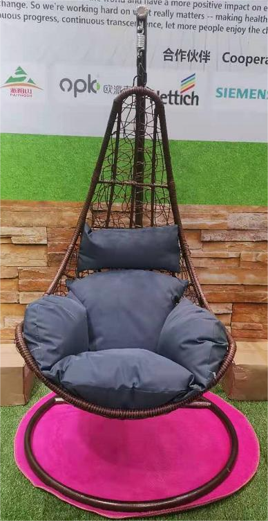 Rattan Hanging Chair with Cushion and Stand